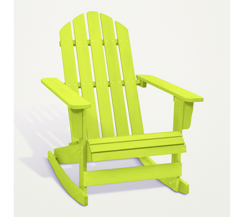 Chaise à Bascule De Jardin Adirondack Bois De Sapin Massif Vert