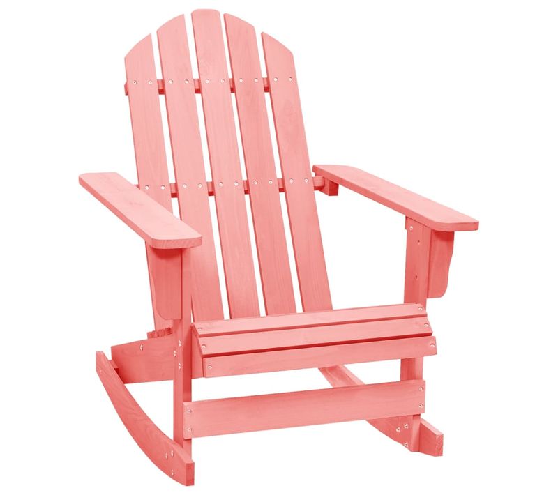 Chaise à Bascule De Jardin Adirondack Bois De Sapin Massif Rose