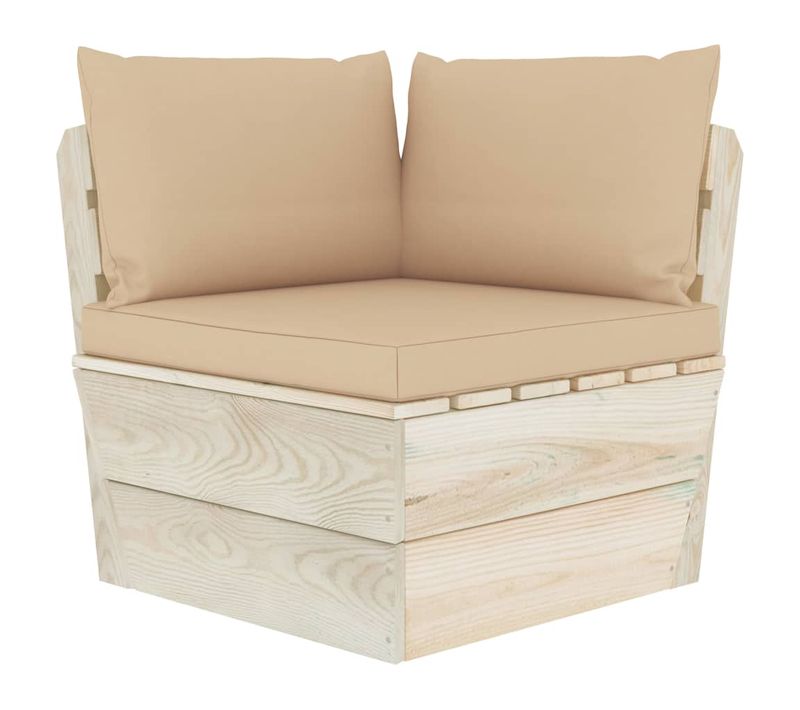 Canapé D'angle Palette De Jardin Avec Coussins Épicéa Imprégné