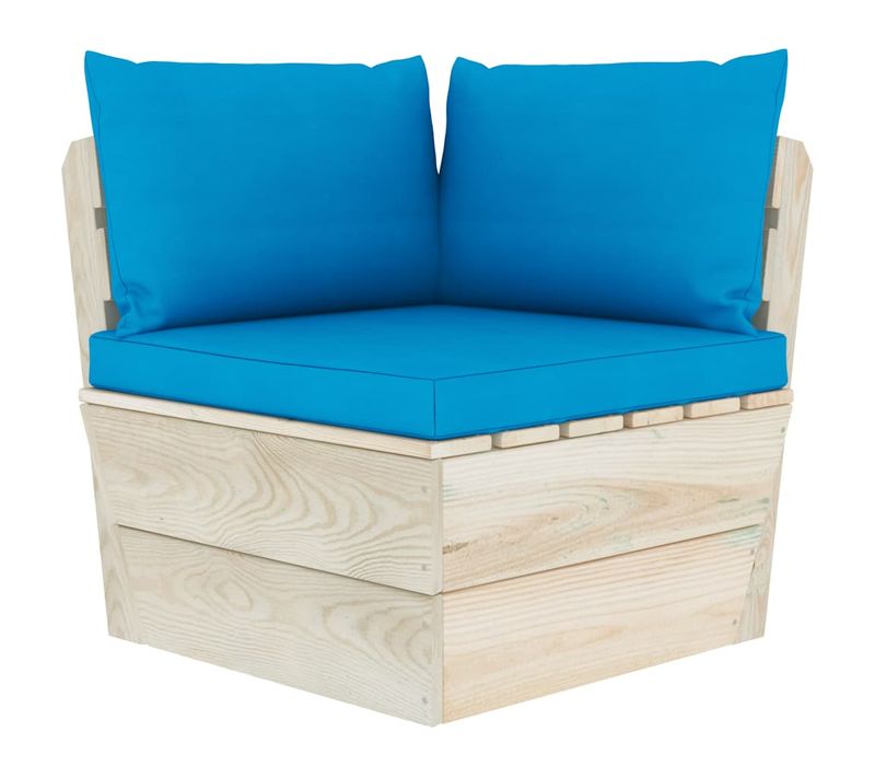 Canapé D'angle Palette De Jardin Avec Coussins Épicéa Imprégné