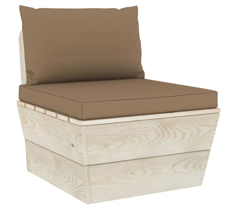 Canapé Central Palette De Jardin Avec Coussins Épicéa Imprégné