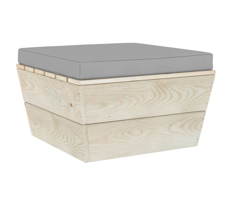 Repose-pied Palette De Jardin Avec Coussin Épicéa Imprégné