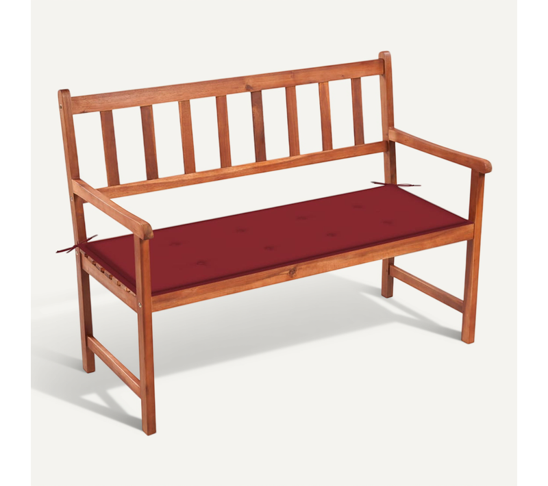 Banc De Jardin Avec Coussin 120 Cm Bois D'acacia Massif