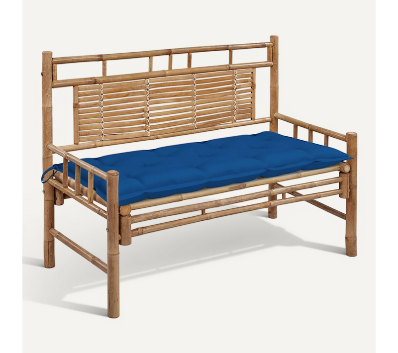 Banc De Jardin Avec Coussin 120 Cm Bambou