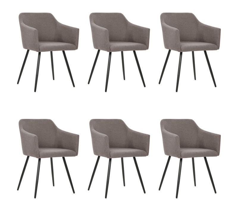 Chaises À Manger Lot De 6 Taupe Tissu