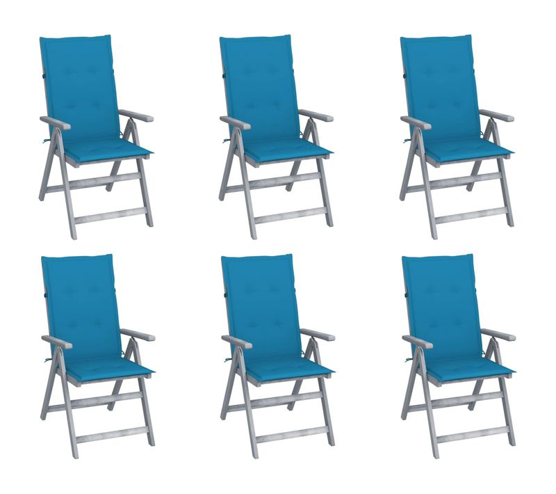 Chaises Inclinables De Jardin Lot De 6 Et Coussins Bois Acacia
