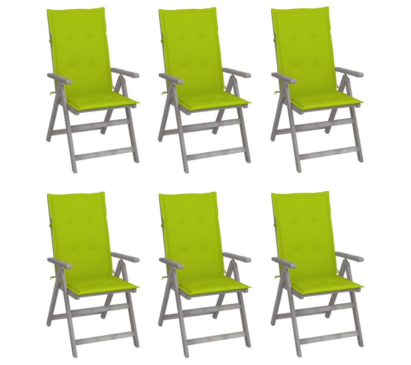 Chaises Inclinables De Jardin Lot De 6 Et Coussins Bois Acacia