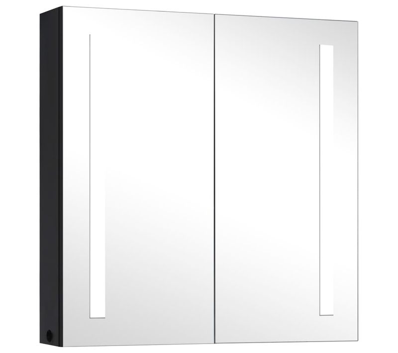 Cabinet De Miroir De Salle De Bain LED Avec Rangement Éclairage Écoénergétique 62x14x60 Cm