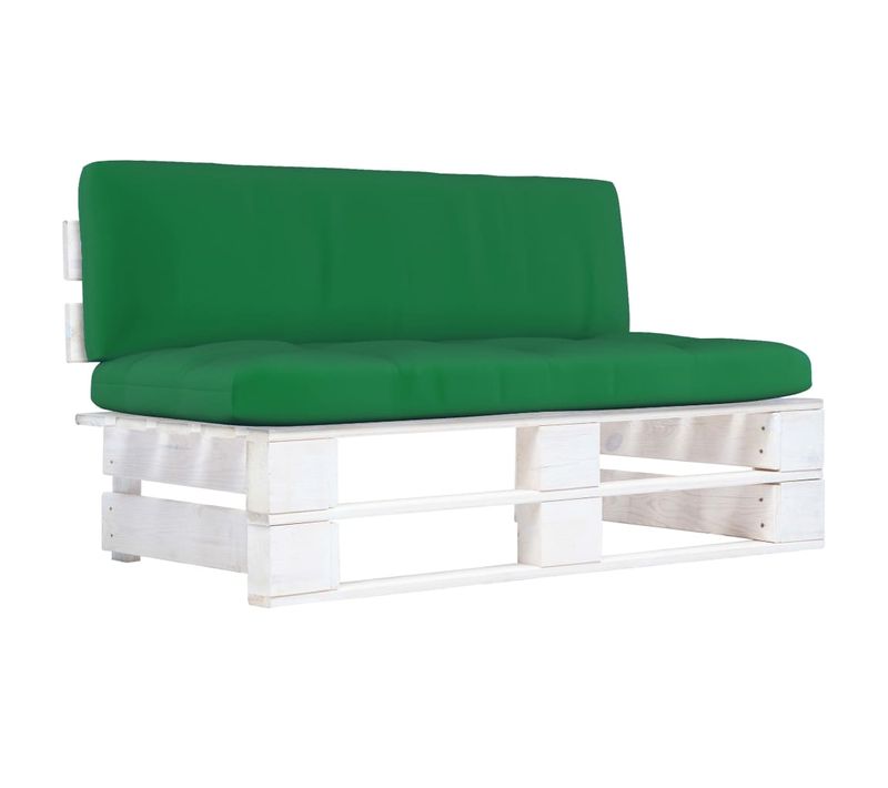 Canapé Central Palette De Jardin Blanc Bois De Pin Imprégné