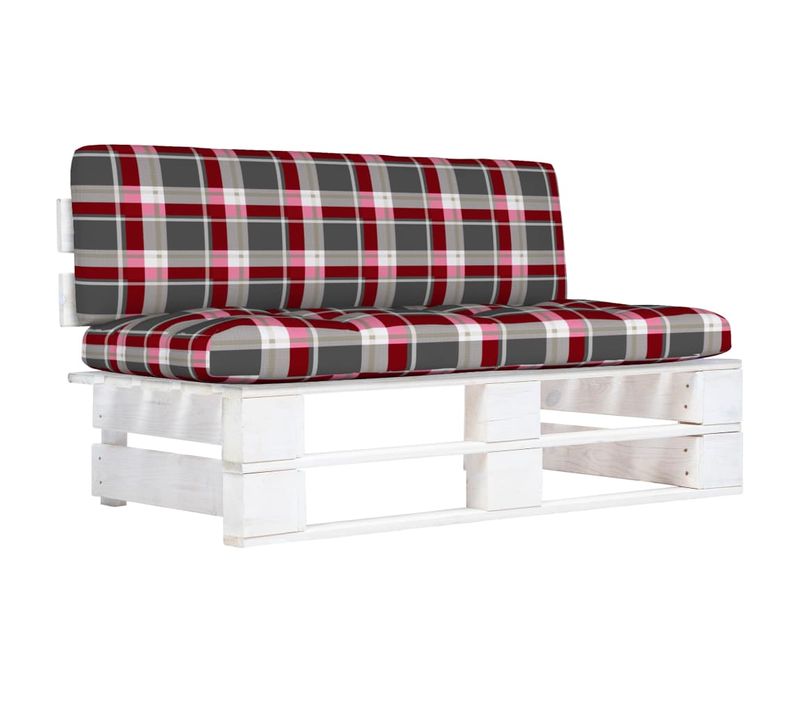 Canapé Central Palette De Jardin Blanc Bois De Pin Imprégné