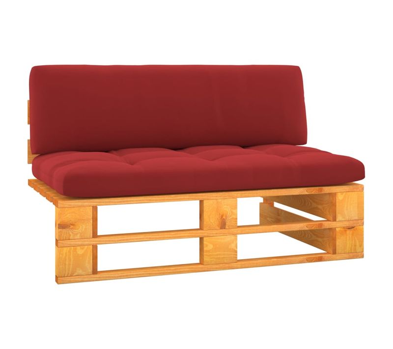 Canapé Central Palette De Jardin Marron Miel Bois Pin Imprégné