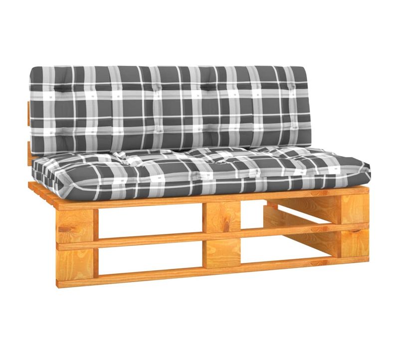 Canapé Central Palette De Jardin Marron Miel Bois Pin Imprégné