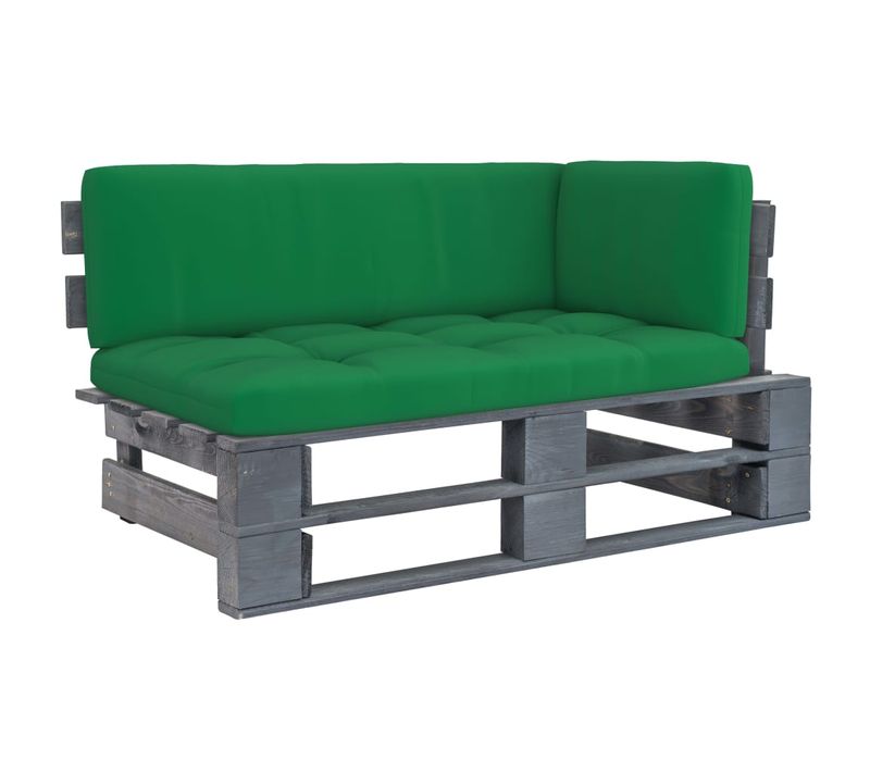 Canapé D'angle Palette De Jardin Gris Bois De Pin Imprégné