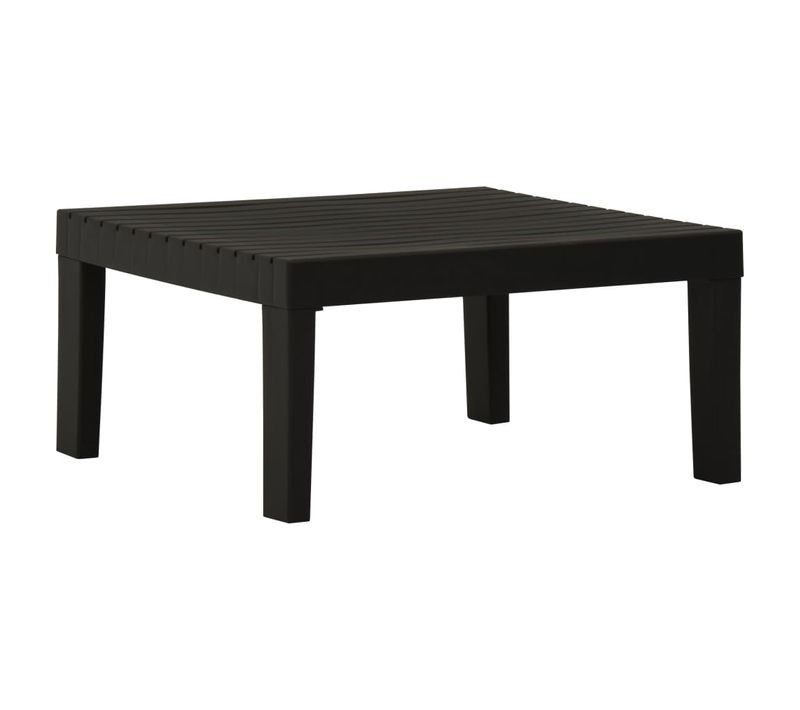 Table De Salon De Jardin Plastique Gris Meuble De Patio Table De Terrasse Extérieur