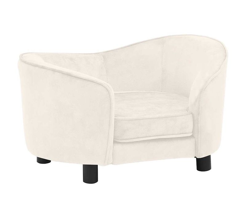 Canapé Pour Chien Crème 69x49x40 Cm Peluche