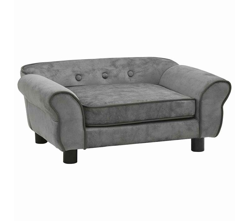 Canapé Pour Chien Gris Foncé 72x45x30 Cm Peluche