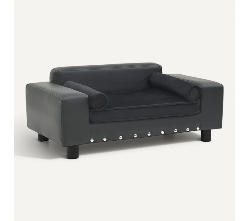 Canapé Pour Chien Gris Foncé 81x43x31 Cm Peluche Et Simili
