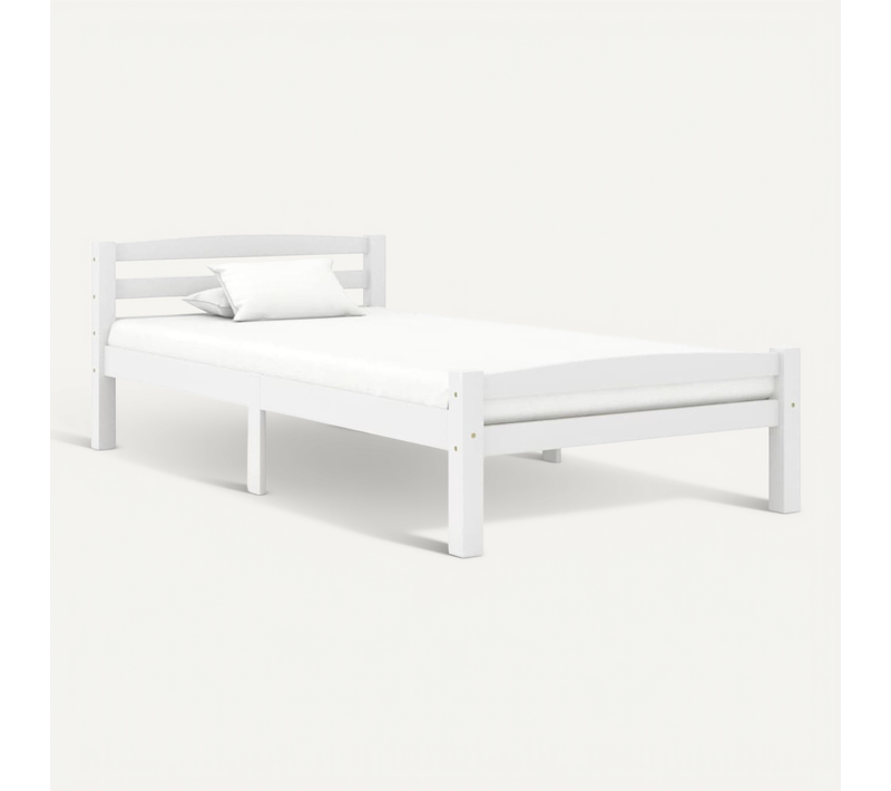 Cadre De Lit Blanc Bois De Pin Massif 90x200 Cm