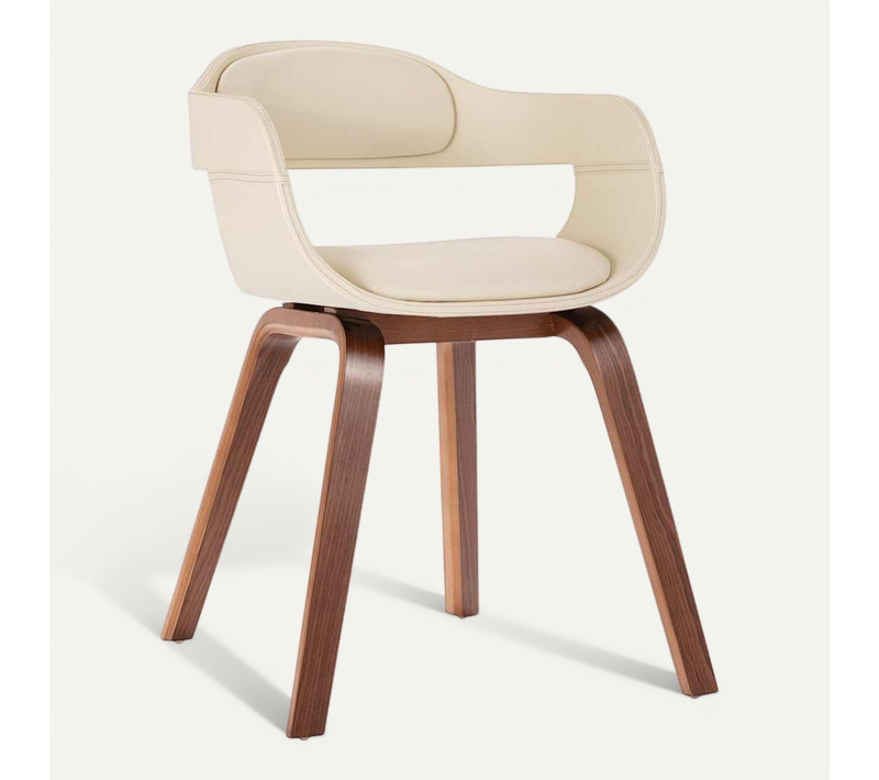 Chaise De Salle À Manger Blanc Bois Courbé Et Simili