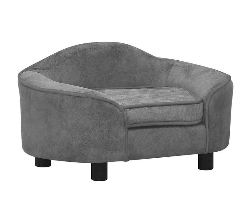 Canapé Pour Chien Gris 67x47x36 Cm Peluche