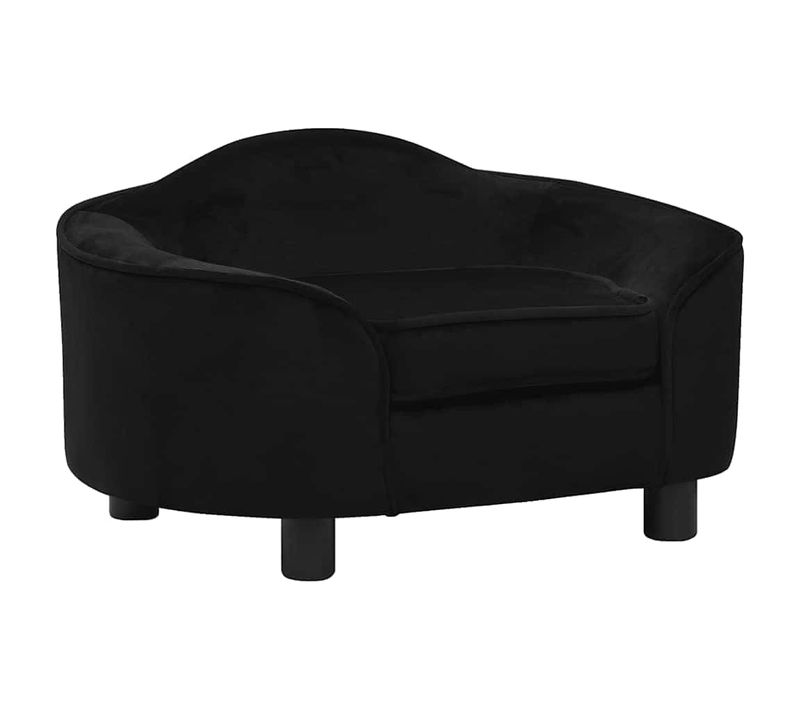 Canapé Pour Chien Noir 67x47x36 Cm Peluche