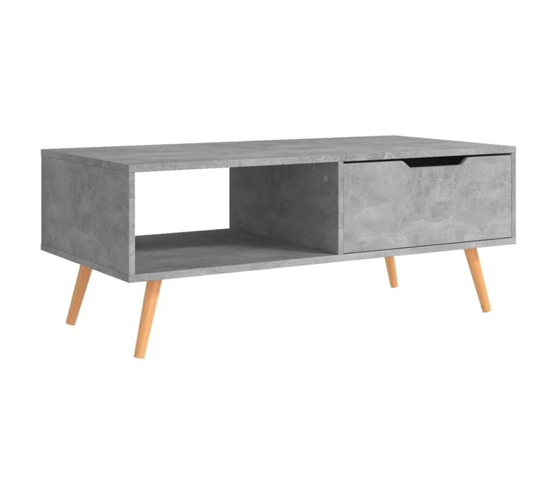 Table Basse Gris Béton 100x49,5x43 Cm Bois Contreplaqué