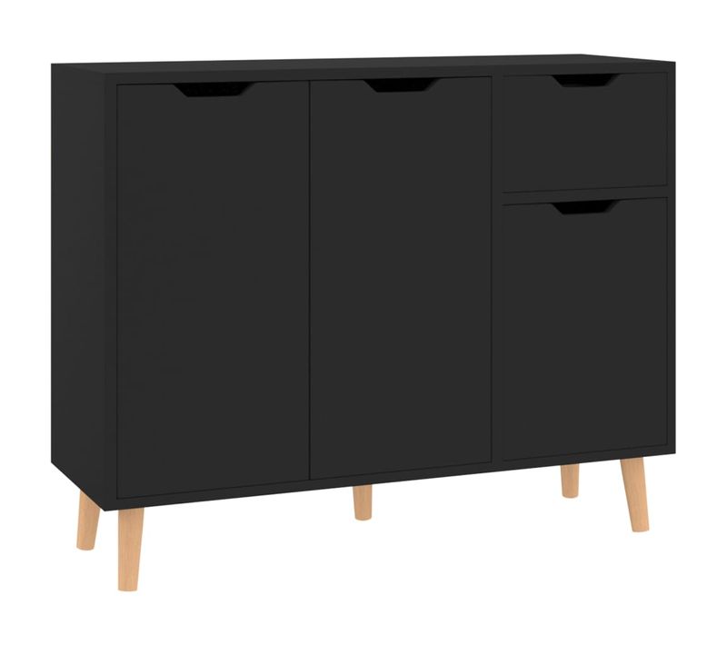 Buffet Noir 90x30x72 Cm Aggloméré