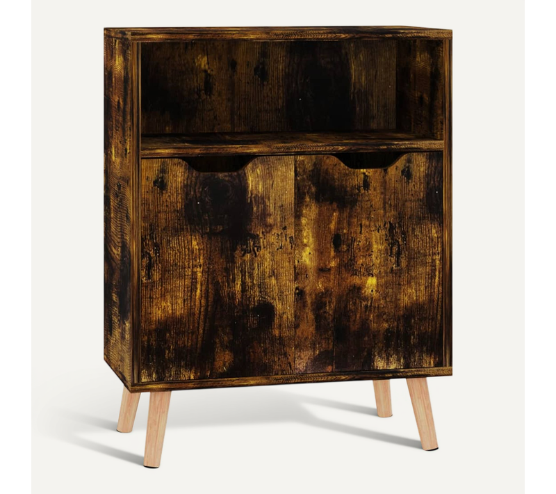 Buffet Chêne Fumé 60x30x72 Cm Bois Contreplaqué