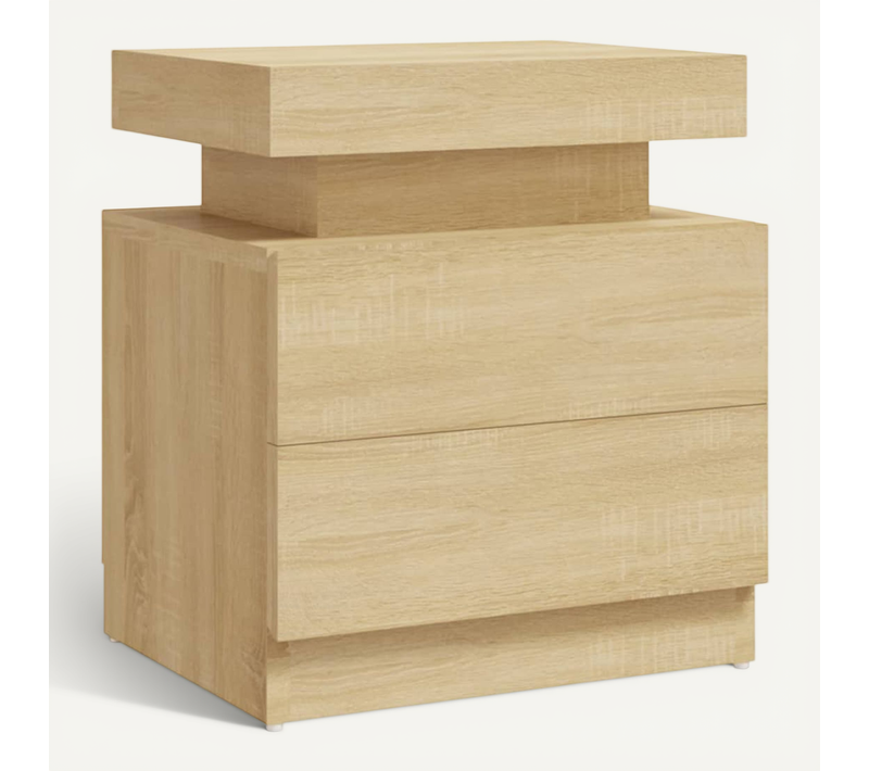 Table De Chevet Chêne Sonoma 45x35x52 Cm Bois Contreplaqué