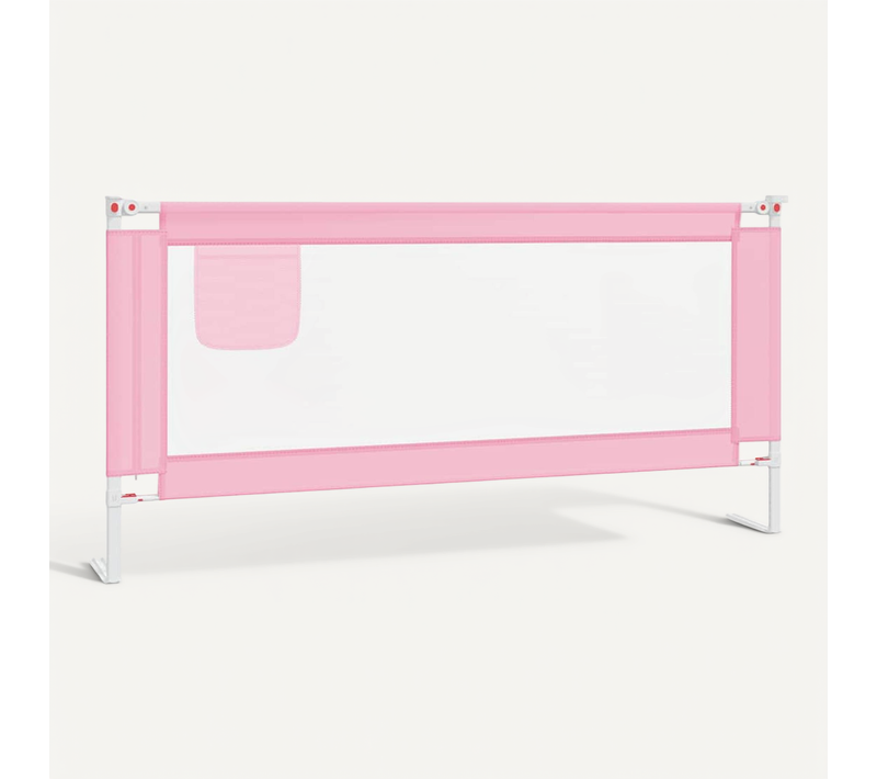 Barrière De Sécurité De Lit D'enfant Rose 190x25 Cm Tissu