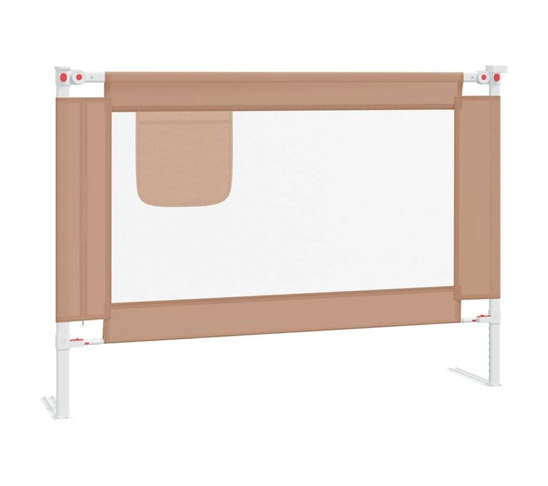 Barrière De Sécurité De Lit Enfant Taupe 90x25 Cm Tissu