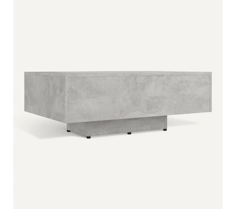 Table Basse Gris Béton 85x55x31 Cm Bois Contreplaqué