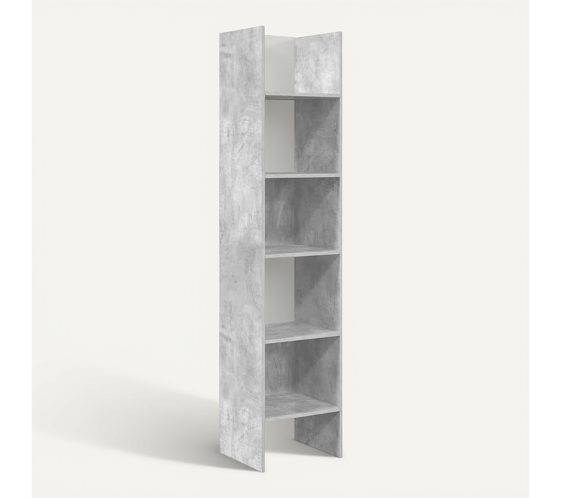 Bibliothèque Gris Béton 40x35x180 Cm Bois D’ingénierie