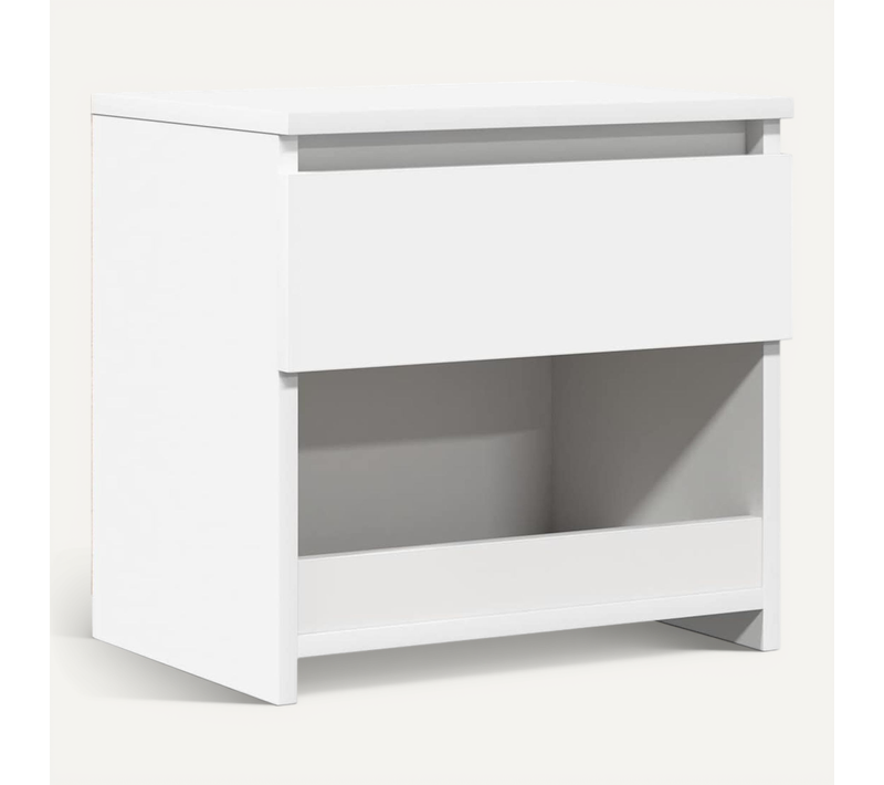 Table De Chevet 40x30x39 Cm Blanche Design Moderne