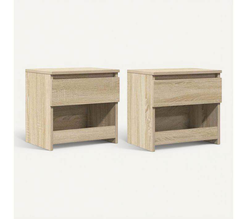 Lot De 2 Tables De Chevet 40x30x39 Cm Chêne Sonoma Design Moderne