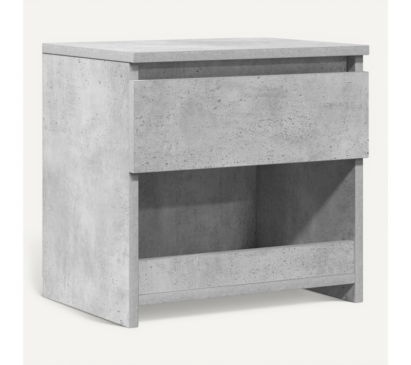 Table De Nuit Avec Tiroir Et étagère Gris Béton 40x30x39 Cm Bois Composé