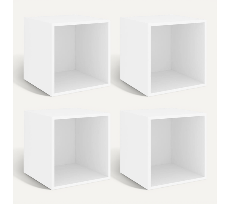 Armoires Murales 4 Pièces Blanc 37x37x37 Cm Bois D’ingénierie