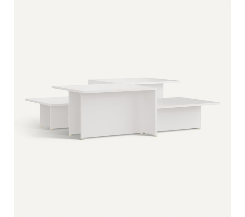 Tables Basses 2 Pièces Blanc 111,5x50x33 Cm Bois Contreplaqué