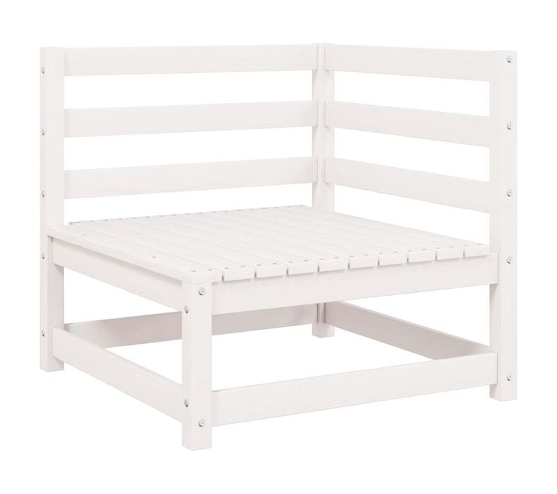 Canapé D'angle De Jardin Blanc Bois De Pin Massif