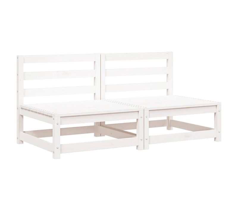 Canapés Centraux De Jardin 2 Pièces Blanc Bois De Pin Massif
