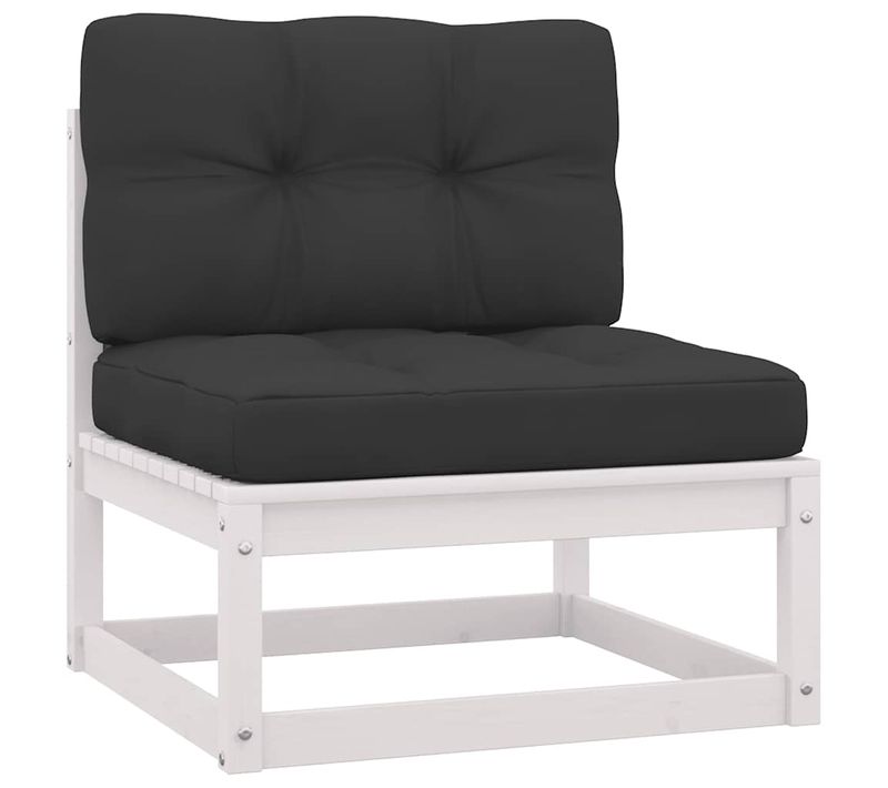 Canapé D'angle De Jardin Coussins Anthracite Bois De Pin Massif