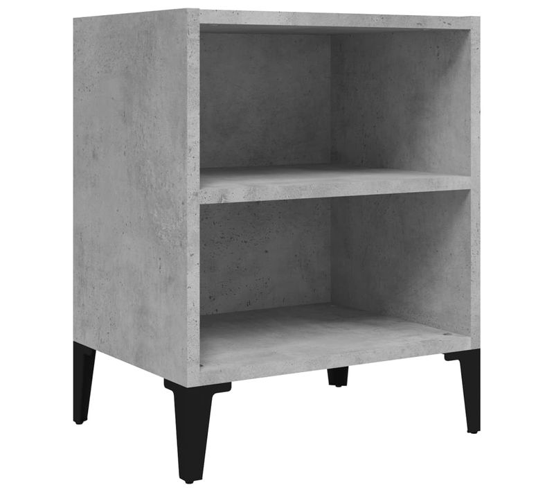 Table De Chevet Avec Pieds En Métal Gris Béton 40x30x50 Cm