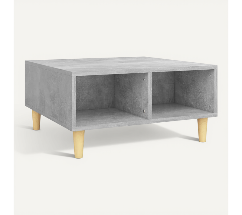 Table Basse Gris Béton 60x60x30 Cm Bois Contreplaqué