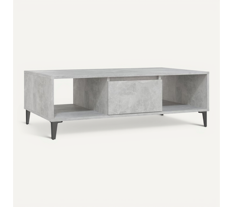 Table Basse Gris Béton 103,5x60x35 Cm Bois Contreplaqué