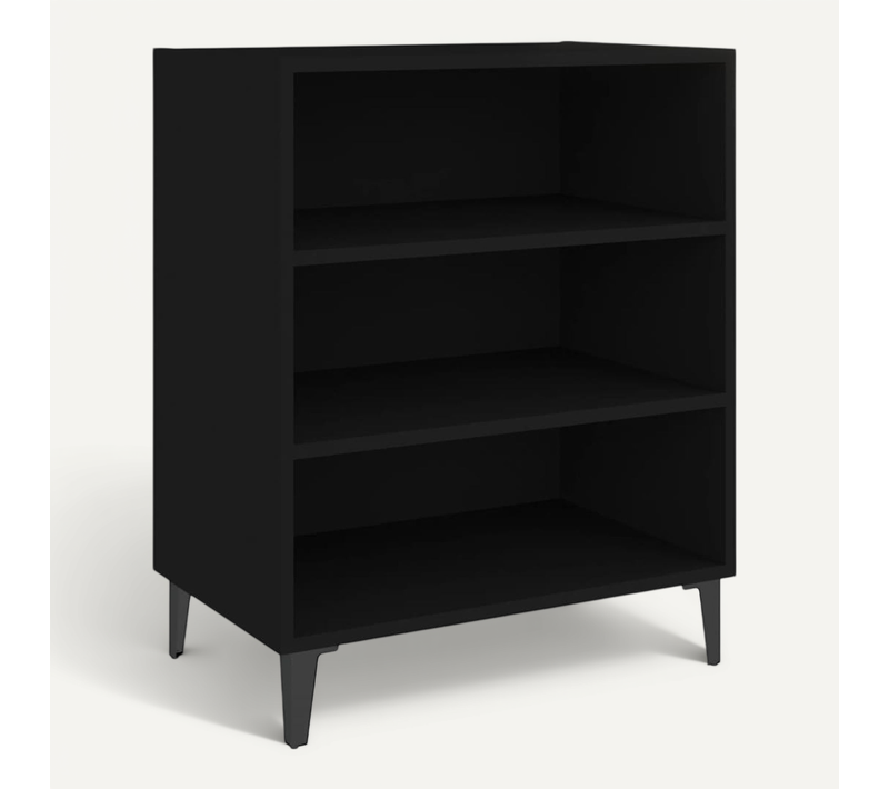 Buffet Noir 57x35x70 Cm Bois Contreplaqué
