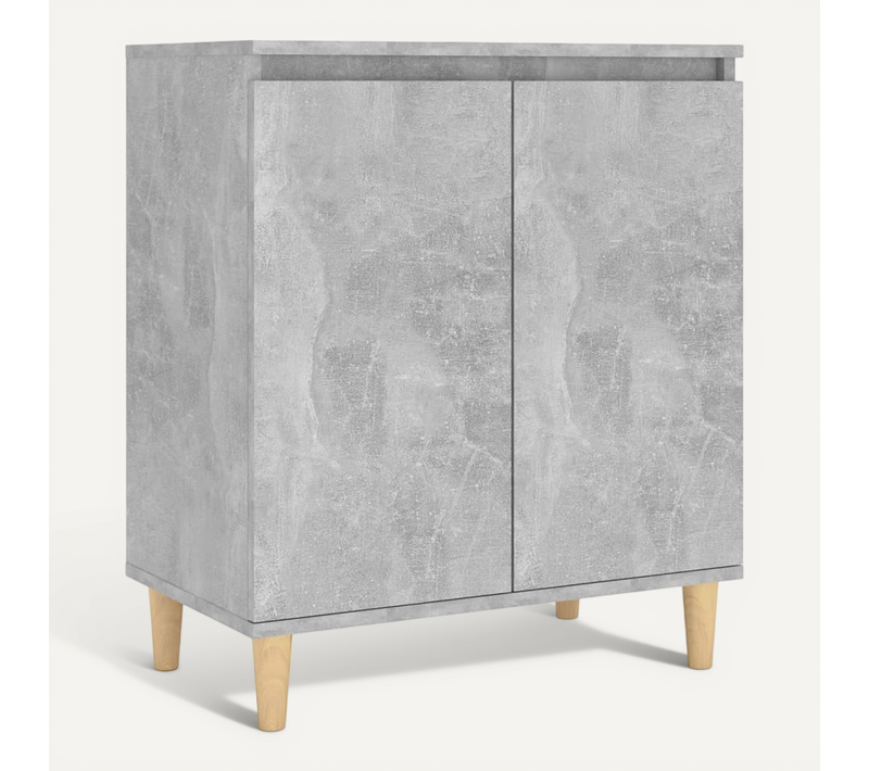 Buffet Avec Pieds En Bois Gris Béton Bois Contreplaqué