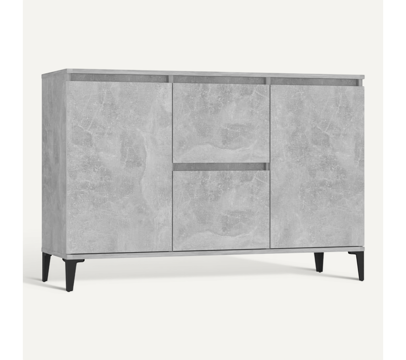 Buffet Style Industriel Gris Béton 104x35x70 Cm Bois Composé