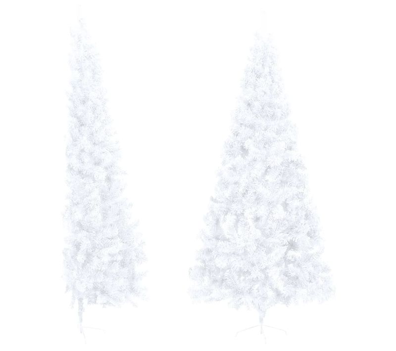 Sapin De Noël Artificiel Moitié Avec Support Blanc 240 Cm Pvc