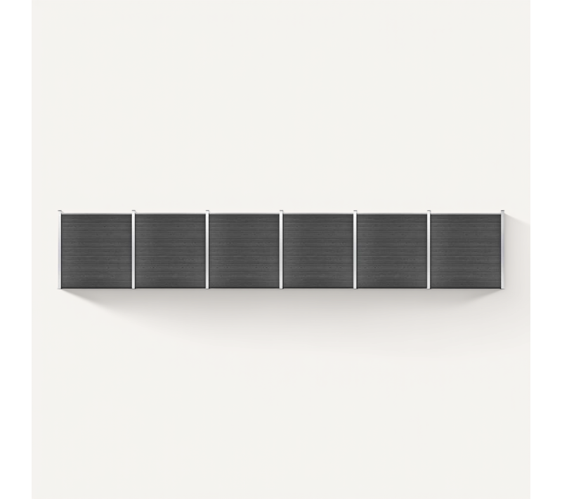 Ensemble De Panneau De Clôture Wpc 1045x186 Cm Noir