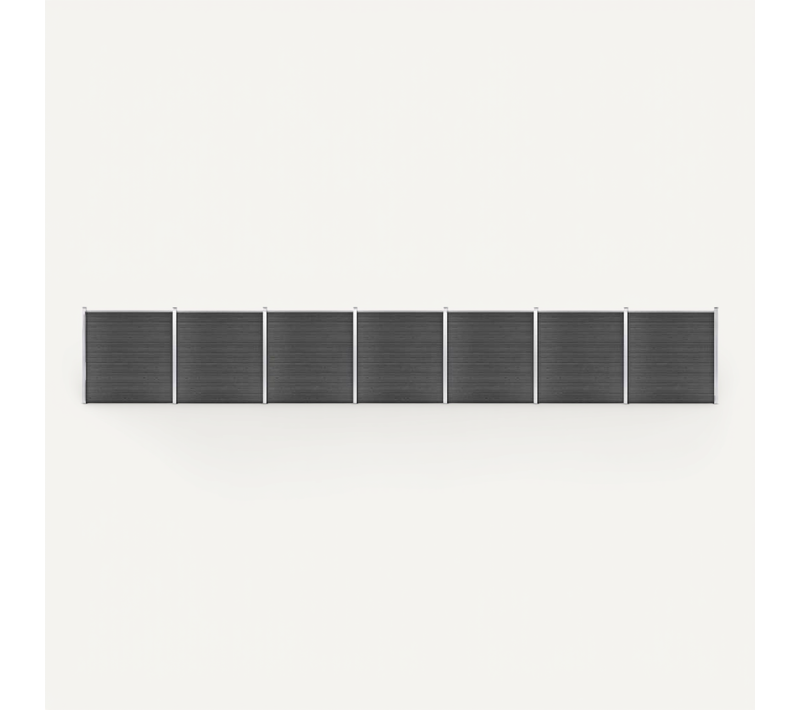Ensemble De Panneau De Clôture Wpc 1218x186 Cm Noir
